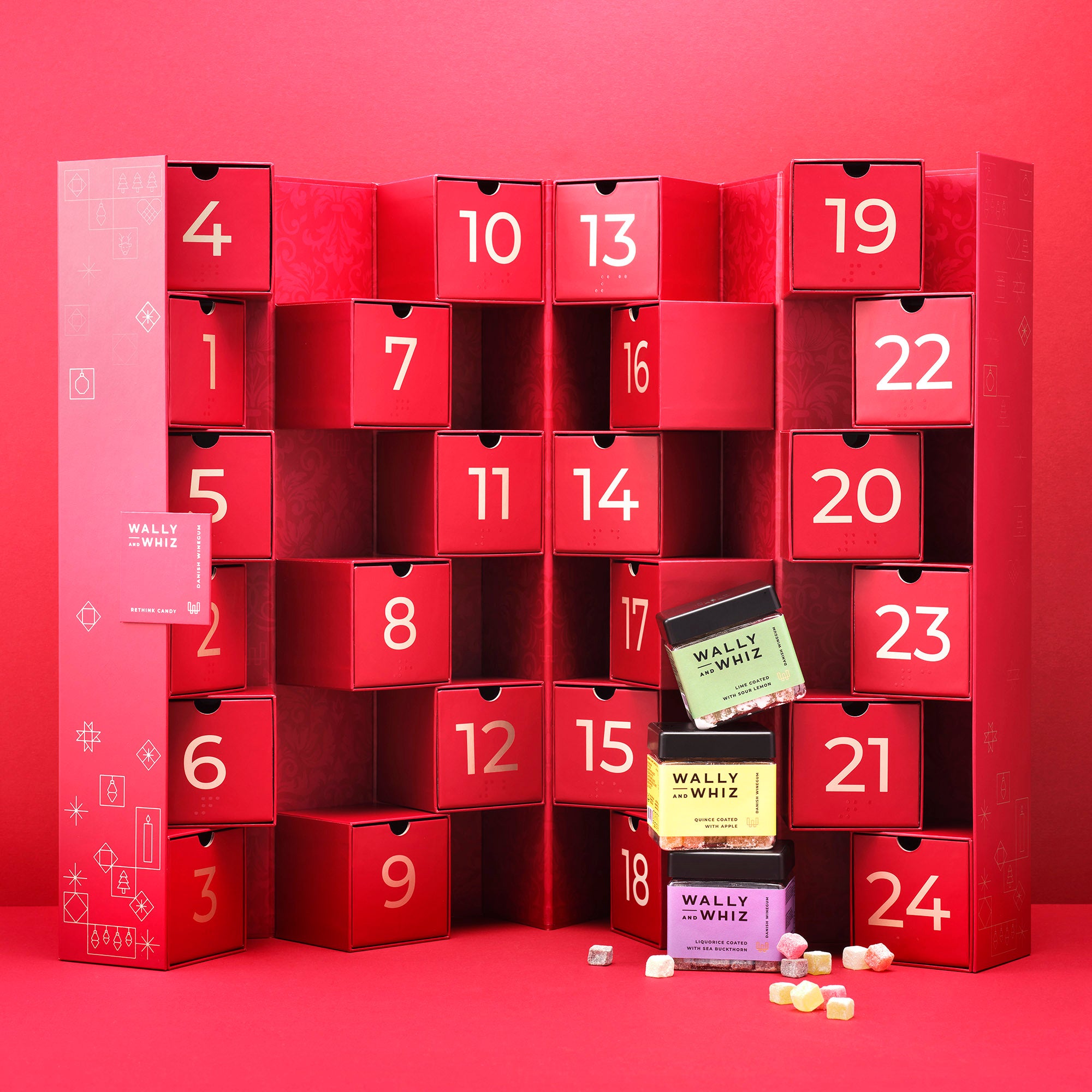 Big Christmas Advent Calendar 24 tubs of delicious winegum, 3360g