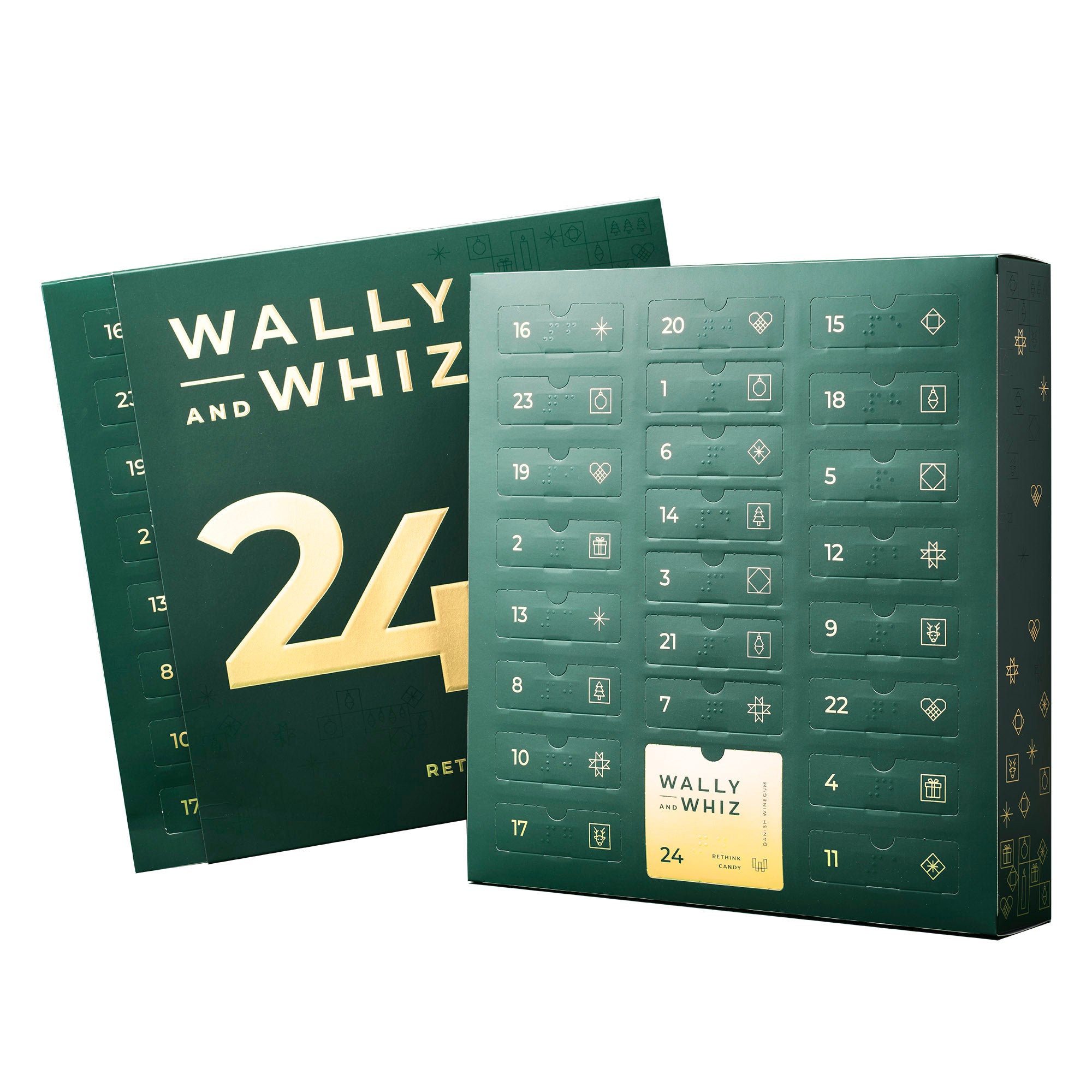 Green Christmas Advent calendar - 23 bags of delicious winegums and 1 tub, 393g