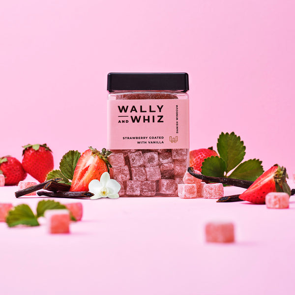 Strawberry with Vanilla – Vegan Wine Gums | Wally and Whiz